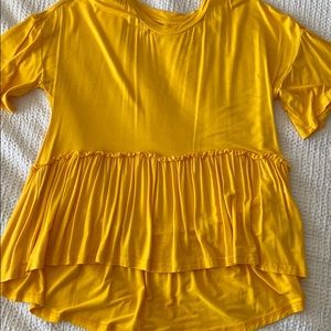Yellow peplum top